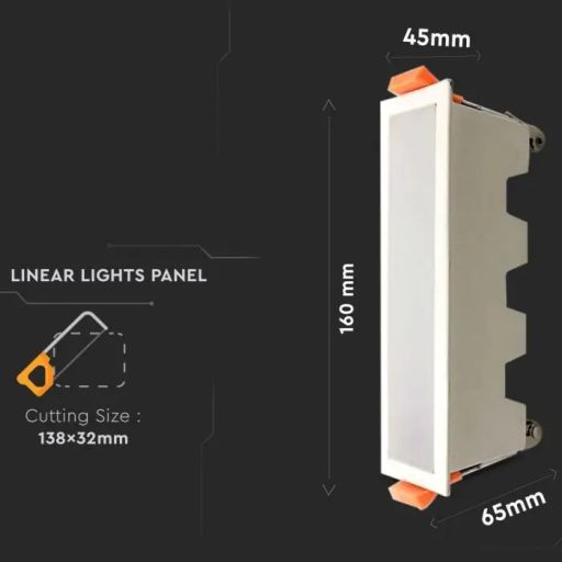 V-TAC Lineáris LED panel 10W 6400K - 6412
