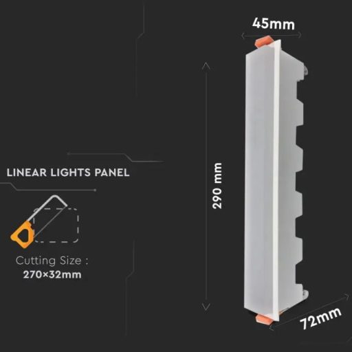 V-TAC Lineáris LED panel 20W 6400K - 6415