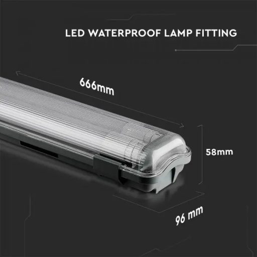 V-TAC LED Vízálló Lámpa 60cm 2x10W 4000K - 6465