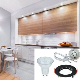   LED Spot lámpa szett: Fekete keret, GU10 4,5 W meleg fehér, GU10 foglalat (kettesével rendelhető) - 6641 szett