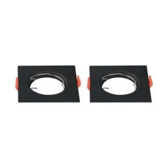   V-TAC Led GU10 Spot Keret csomag (2db) négyzet beépíthető - fekete - 6643