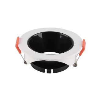   V-TAC Led GU10 Spot Keret kerek beépíthető - fehér + fekete - 6645