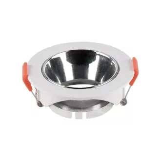   V-TAC Led GU10 Spot Keret kerek beépíthető - fehér + króm  - 6647