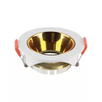   V-TAC Led GU10 Spot Keret kerek beépíthető - fehér + arany - 6648