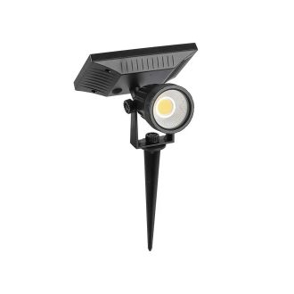   V-TAC LED 2W leszúrható napelemes kerti lámpa - fekete - 4000K - 6661