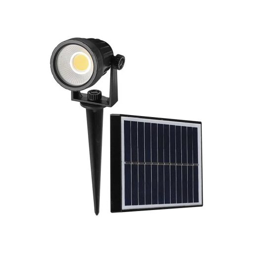 V-TAC LED 2W leszúrható napelemes kerti lámpa - fekete - 4000K - 6661