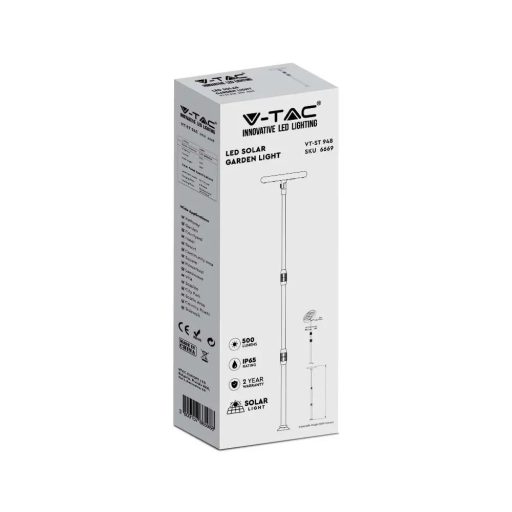 V-TAC 8W Napelemes (Solar) kerti világítás -  3000K - 6670