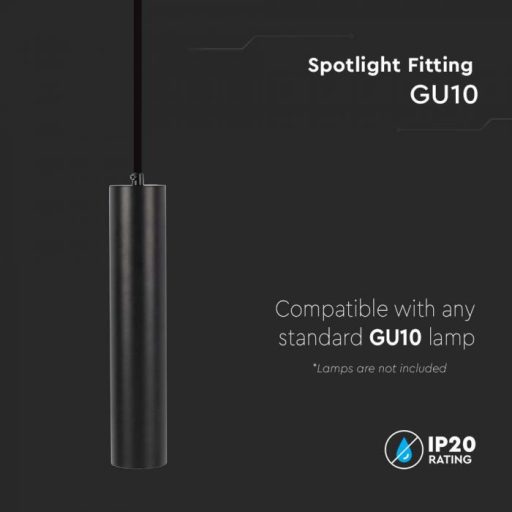 V-TAC 1 x GU10 függeszték 60 x 300mm - fekete - 6686