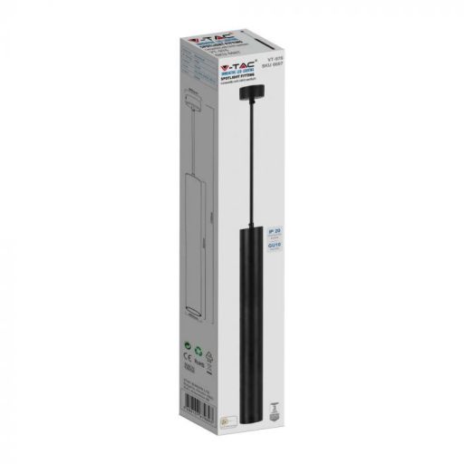 V-TAC 1 x GU10 függeszték 55 x 200mm - fekete - 6687