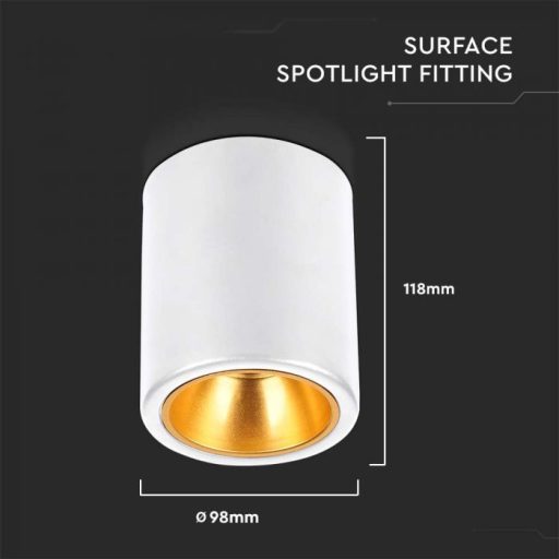 V-TAC Led GU10 Falon kívüli keret kör forma - fehér - 6690