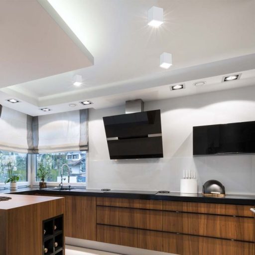 V-TAC Led GU10 Falon kívüli keret négyzet forma - fehér - 6692