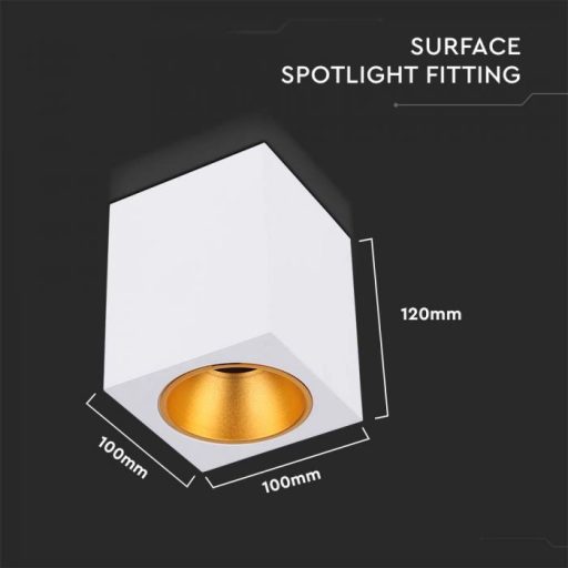 V-TAC Led GU10 Falon kívüli keret négyzet forma - fehér - 6692