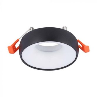   V-TAC LED GU10 Falon kívüli keret kör forma - Fekete / fehér - 6695