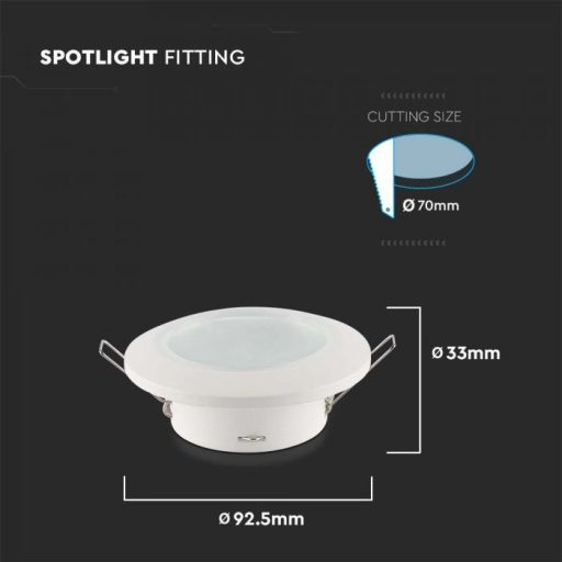 V-TAC Led GU10 Spot Keret kerek beépíthető - fehér - 6698