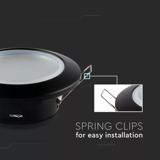 V-TAC Led GU10 Spot Keret kerek beépíthető - fekete - 6699