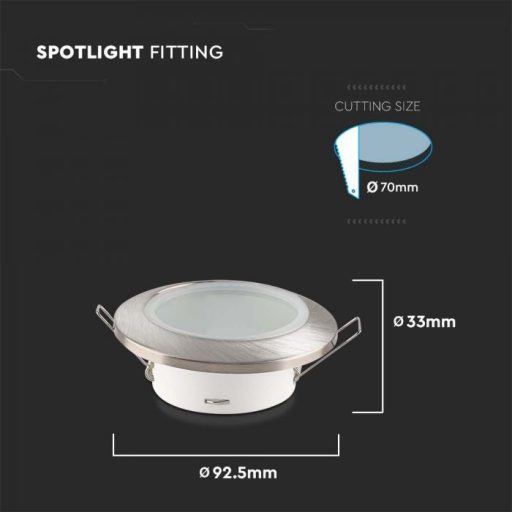 V-TAC Led GU10 Spot Keret kerek beépíthető - szatén nikkel - 6700