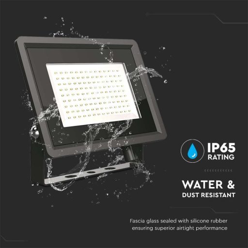 V-TAC 100W LED reflektor 100° 6400K fekete házas E széria - 6723