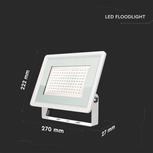 V-TAC 100W LED reflektor 100° 3000K fehér házas E széria - 6724