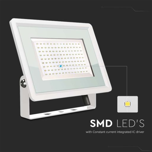 V-TAC 100W LED reflektor 100° 3000K fehér házas E széria - 6724
