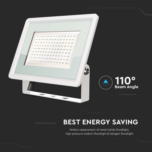 V-TAC 100W LED reflektor 100° 3000K fehér házas E széria - 6724