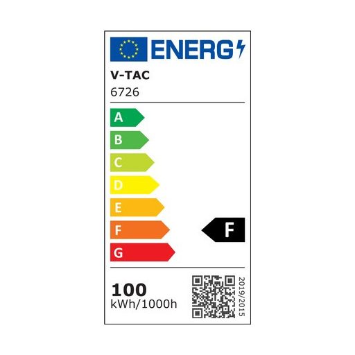 V-TAC 100W LED reflektor 100° 6400K fehér házas E széria - 6726