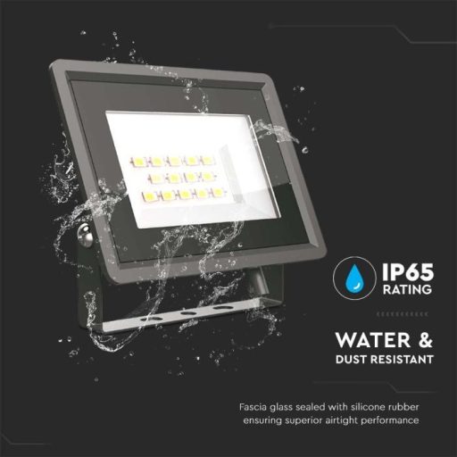 V-TAC 10W LED reflektor 100° 3000K fekete házas E széria - 6727