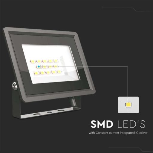 V-TAC 10W LED reflektor 100° 4000K fekete házas E széria - 6728