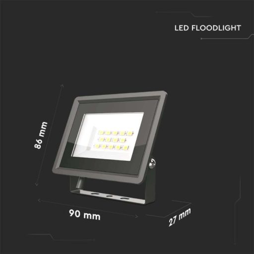 V-TAC 10W LED reflektor 100° 6400K fekete házas E széria - 6729
