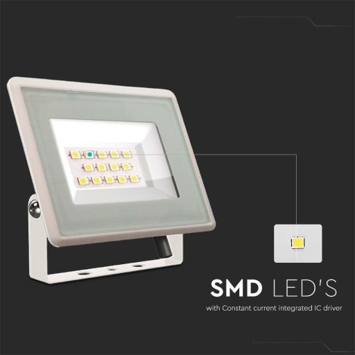 V-TAC 10W LED reflektor 100° 4000K fehér házas E széria - 6731