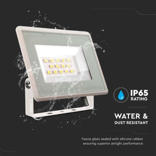 V-TAC 10W LED reflektor 100° 4000K fehér házas E széria - 6731