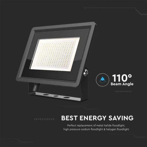 V-TAC 200W LED reflektor 100° 4000K fekete házas F széria - 6733 Akciós