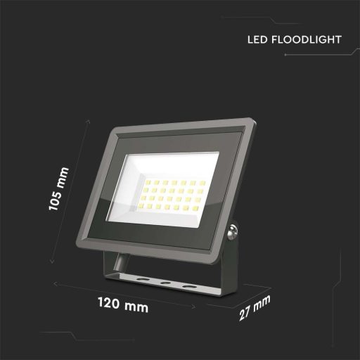 V-TAC 20W LED reflektor 100° 3000K fekete házas F széria - 6737
