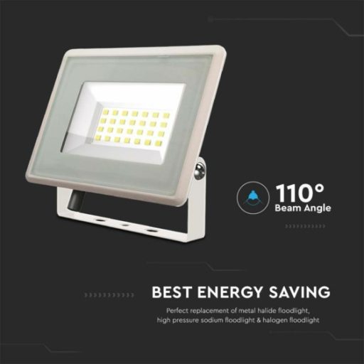 V-TAC 20W LED reflektor 100° 4000K fehér házas F széria - 6741