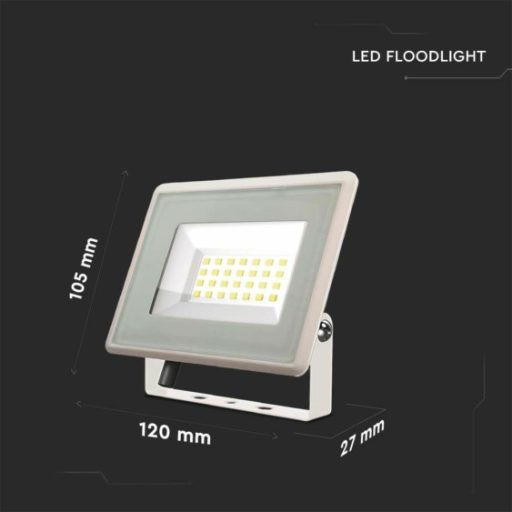 V-TAC 20W LED reflektor 100° 6400K fehér házas F széria - 6742
