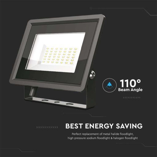V-TAC 30W LED reflektor 100° 4000K fekete házas E széria - 6744