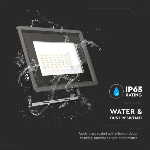 V-TAC 30W LED reflektor 100° 4000K fekete házas E széria - 6744