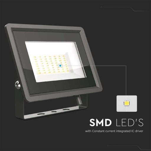 V-TAC 50W LED reflektor 100° 4000K fekete házas E széria - 6750