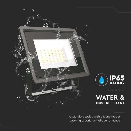 V-TAC 50W LED reflektor 100° 4000K fekete házas E széria - 6750