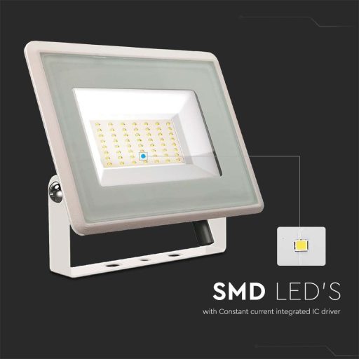V-TAC 50W LED reflektor 100° 6400K fehér házas E széria - 6754