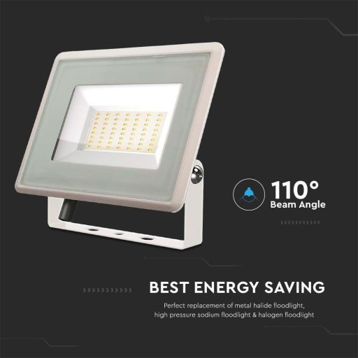 V-TAC 50W LED reflektor 100° 6400K fehér házas E széria - 6754