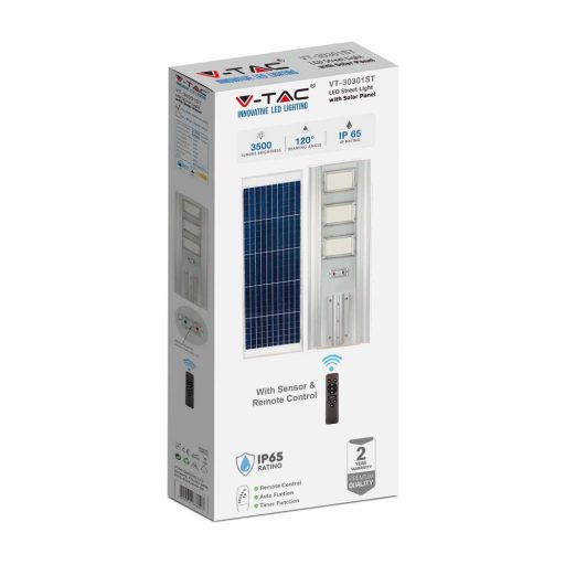 V-TAC 40W LED utcai lámpa Napelemes (SOLAR) 120lm/W 4000K - 6757