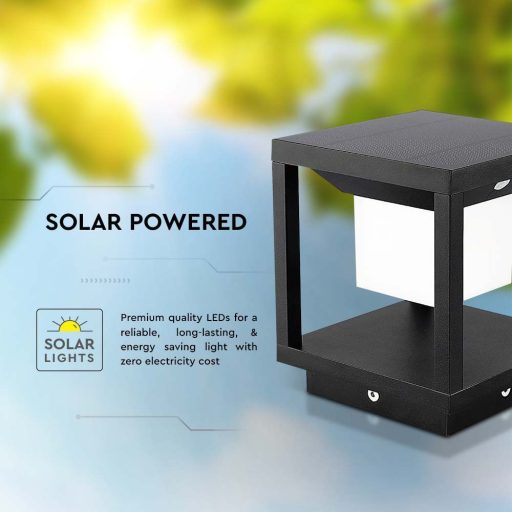 V-TAC Solar Kerti lámpa,  fekete 2W 3000K IP65- 6805
