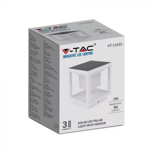 V-TAC Solar Kerti lámpa, fehér 2W 3000K IP65 - 6806