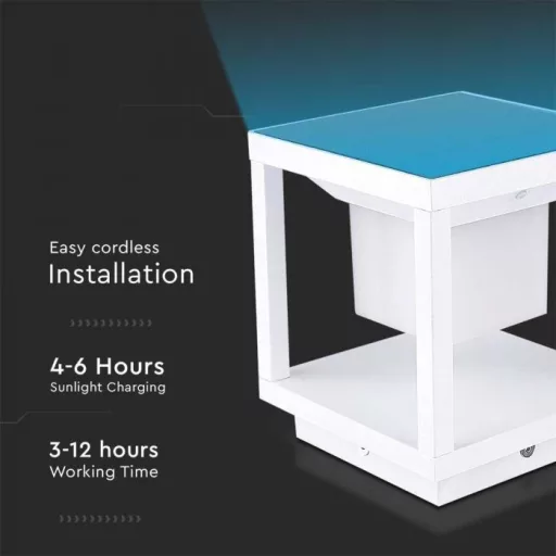 V-TAC Solar Kerti lámpa, fehér 2W 3000K IP65 - 6806