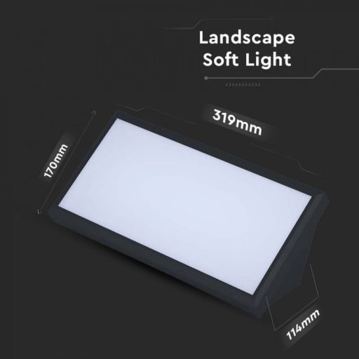 V-TAC 20W LED kültéri lámpa IP65 fekete színű 3000K - 6810