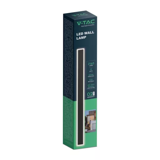 V-TAC 17W LED fali lámpa IP65 fekete - 4000K - 6831