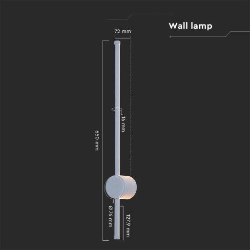 V-TAC 12W LED fali lámpa IP65 fehér - 3000K - 6832