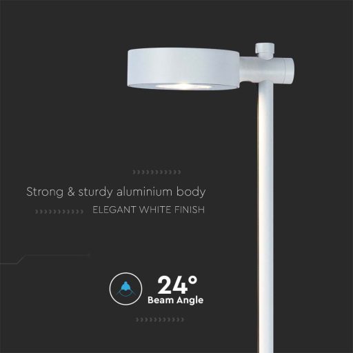 V-TAC LED 7W leszúrható kerti lámpa - IP65 - fehér - 4000K - 6837