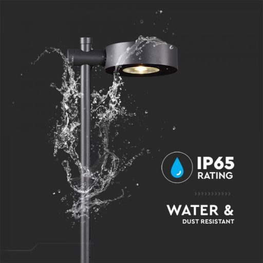 V-TAC LED 7W leszúrható kerti lámpa - IP65 - fekete - 3000K - 6838