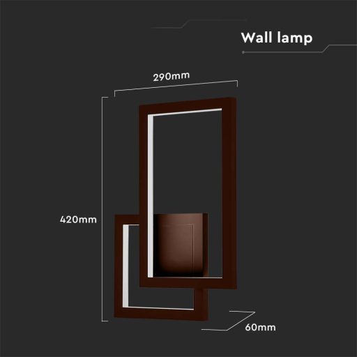 V-TAC 20W LED design fali lámpatest - roszda barna - 3000K - 6840